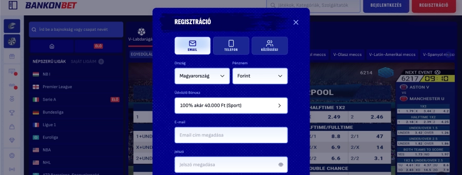 Bankonbet kaszino regisztráció