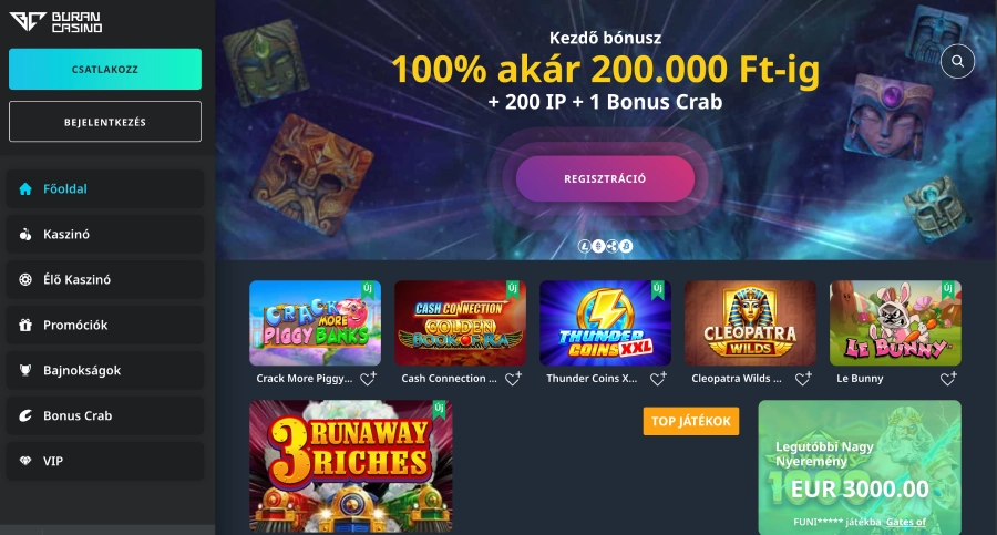 Buran kaszinó honlapja