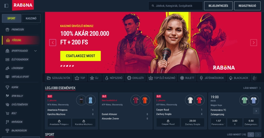 Home page di Rabona