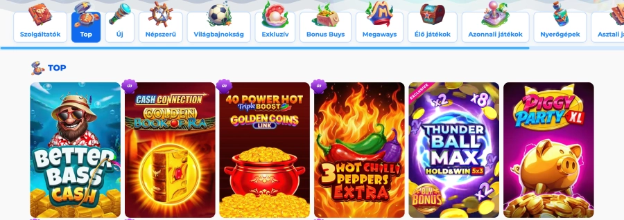 Posido kaszinó játékkínálat