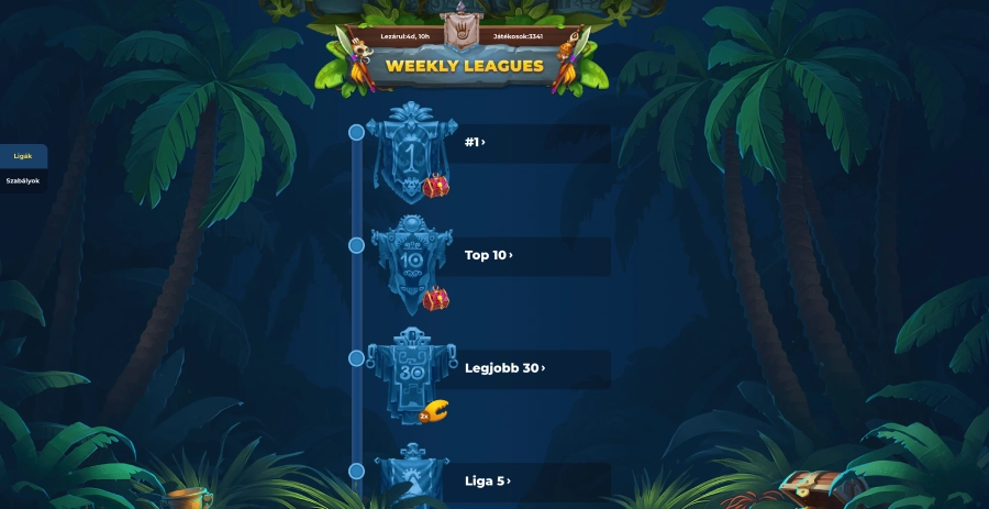 Wazamba kaszinó weekly leagues