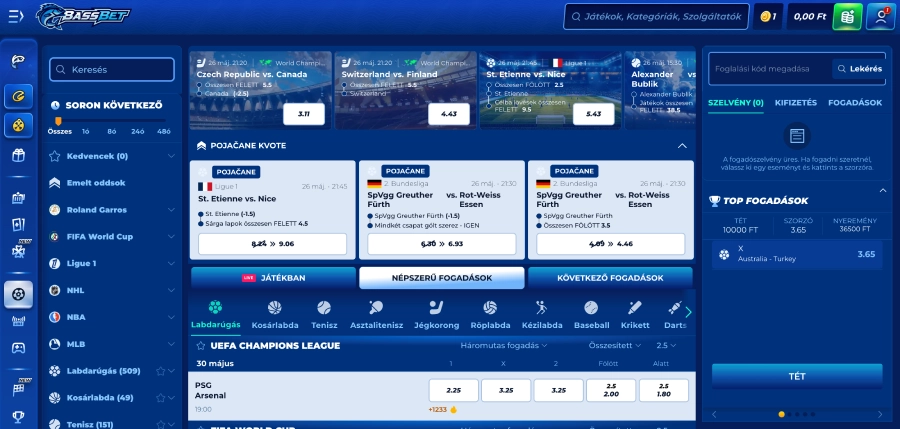 Bassbet kaszinó sport