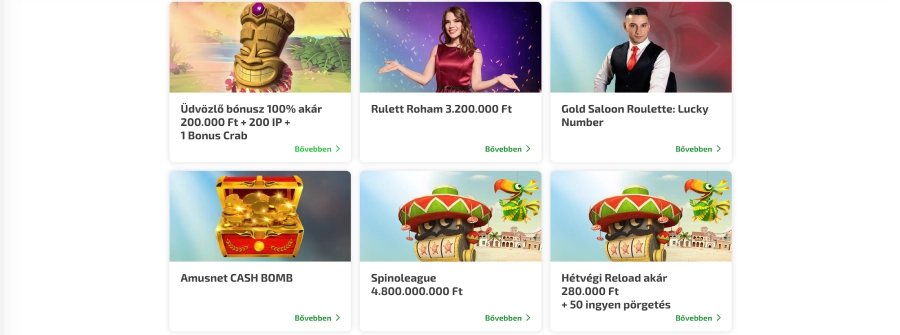 BoaBoa kaszinó bonuszok