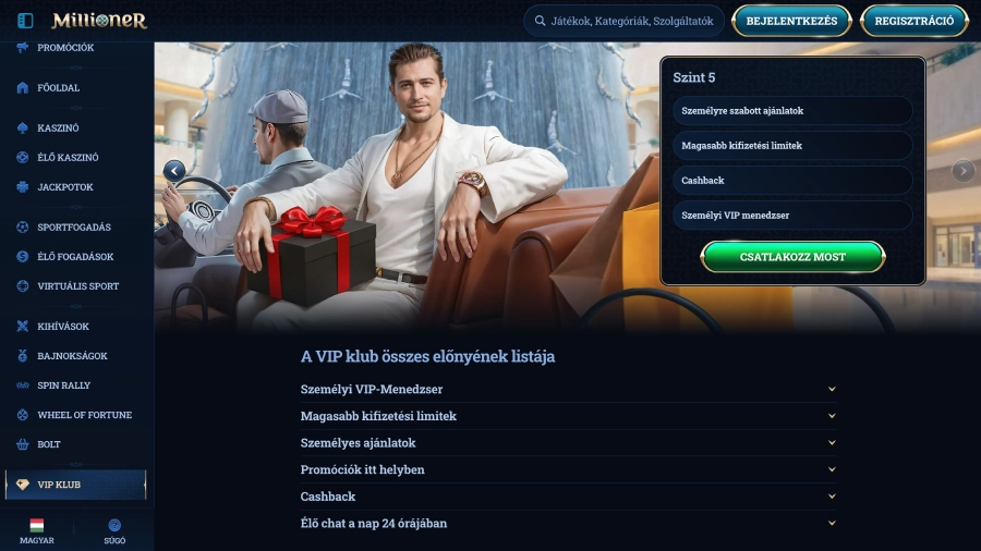 Millioner kaszinó VIP