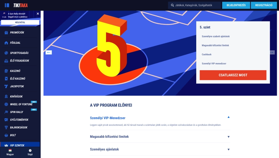 Tikitaka kaszino vip program