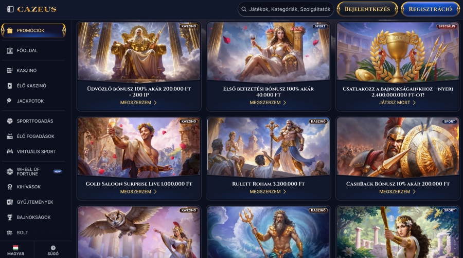 Cazeus kaszino bonus