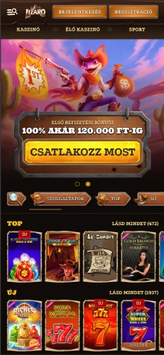 Lizaro kaszinó mobile honlap