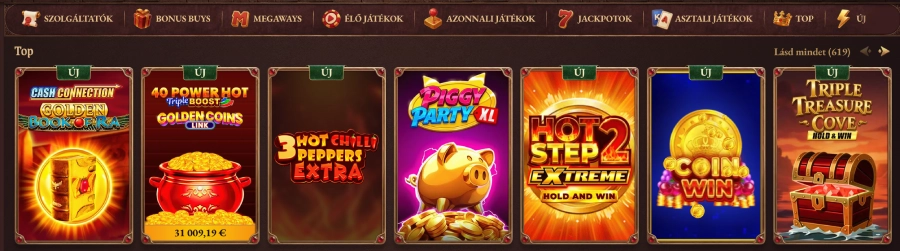 CrazyTower kaszinó játékkínálat
