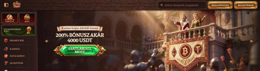 Crazytower kaszinó banner
